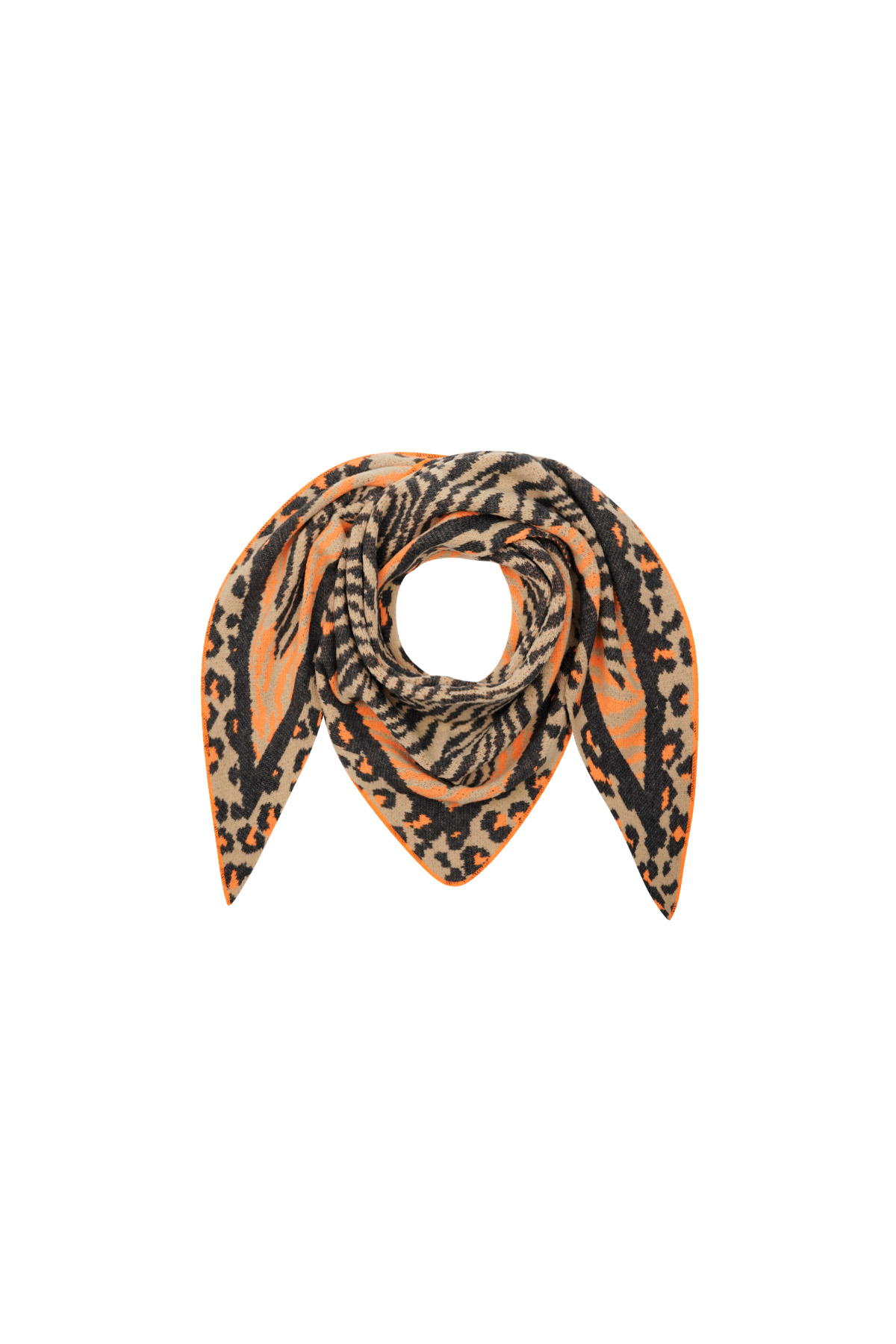 Leopard Print sjaal – oranje & bruin