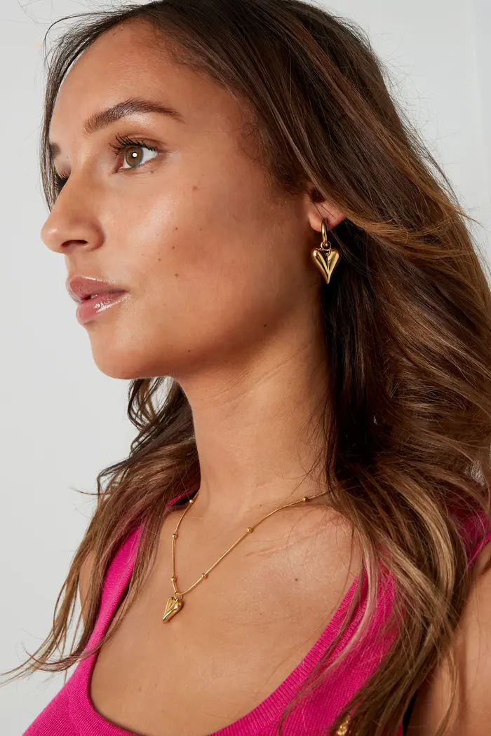 Oorbellen met harthangers medium – Goud kleur