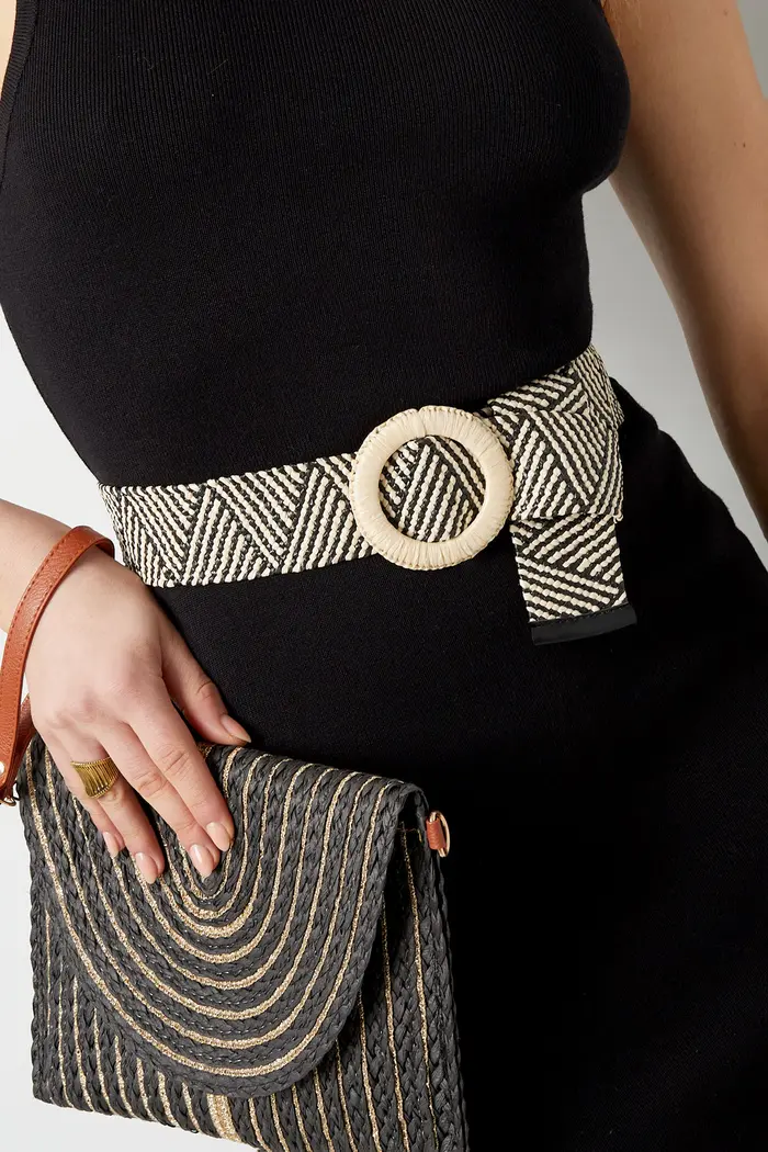 Riem met print – zwart/wit