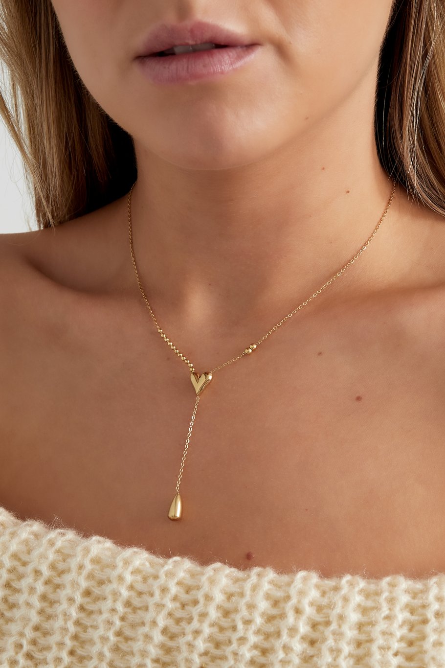 Heart drop ketting