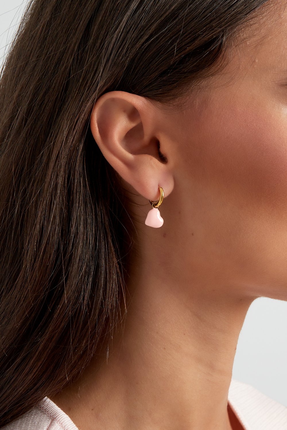 Hart Oorbellen – Babyroze
