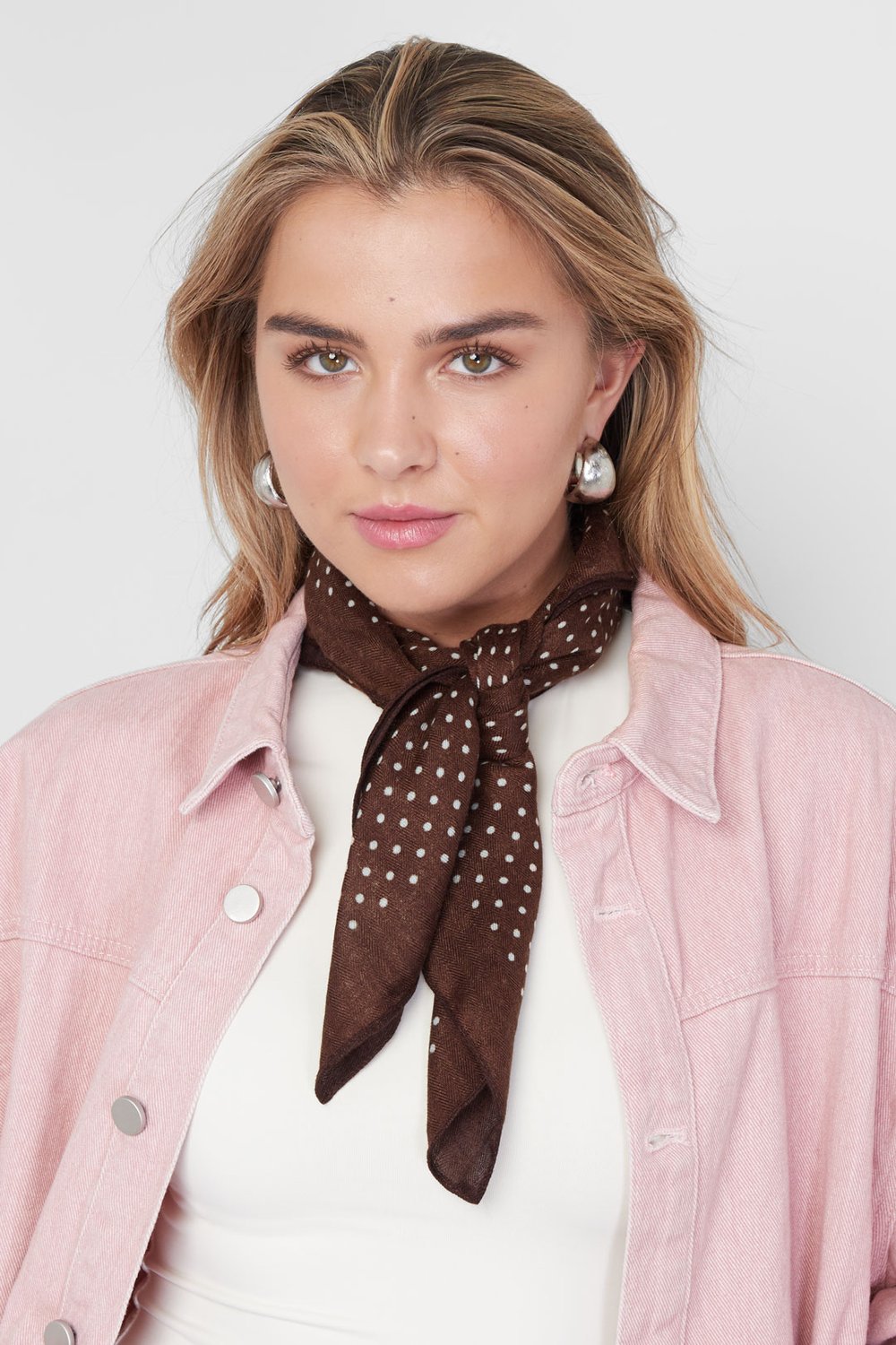 Wintersjaal Polka Dots – Bruin