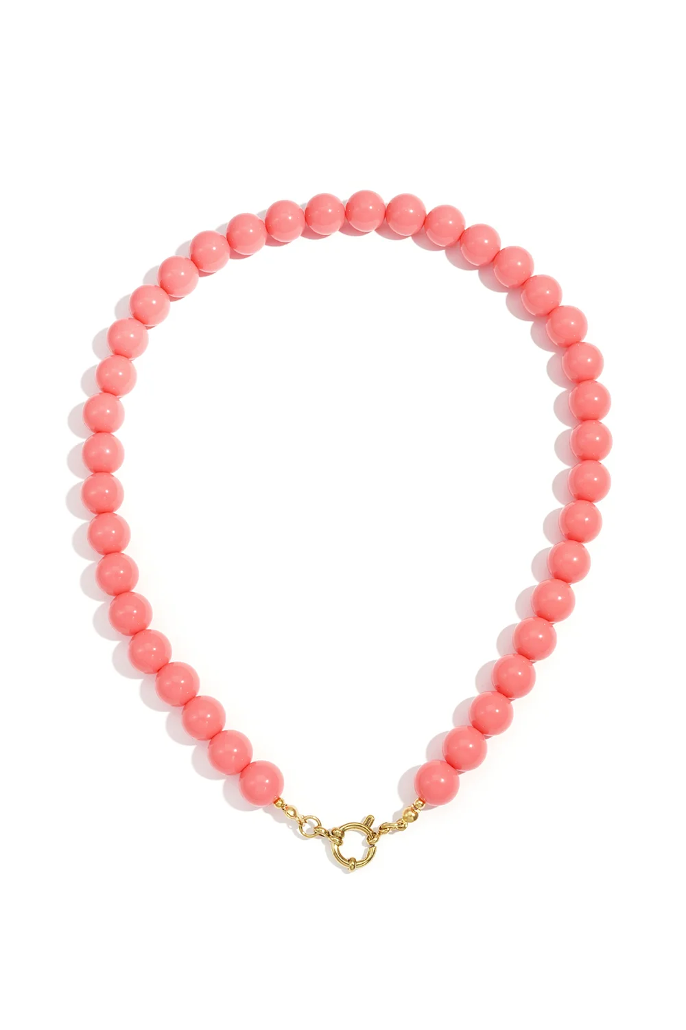 Ketting met kralen en frontsluiting –  roze